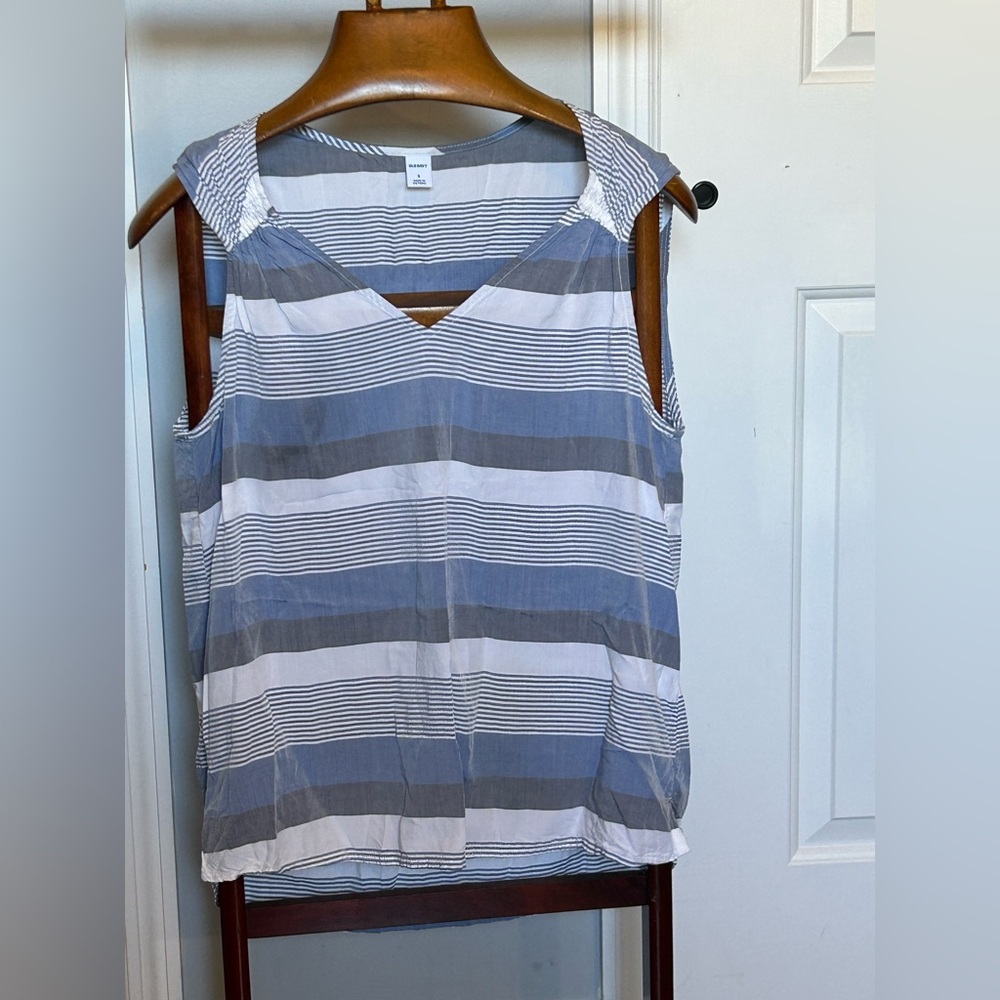 Old Navy Blue and White Boxy Tank Blouse
